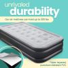 Air Mattress 18" Double-High Airbed with Built-in Pump Twin Black
