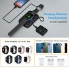 3 in 1 Wireless Charger Portable Magnetic Power Bank with Built-in Cable External Battery Pack Compatible with Apple Watch 8/7/6/SE/5/4/3/2/1 iPhone 1