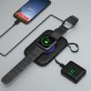 3 in 1 Wireless Charger Portable Magnetic Power Bank with Built-in Cable External Battery Pack Compatible with Apple Watch 8/7/6/SE/5/4/3/2/1 iPhone 1