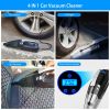 4 in 1 Car Handheld Vacuum Cleaner Cordless DC 12V Car Auto Home Duster Tire Inflator Pump Pressure Gauge Wet Dry Powerful Suction with Accessory Kit