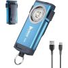 G2 Mini Flashlight Key Chain,5 ModesSmall Led Flashlight, EDC Key Chain Brightest Flashlight Magnetic Cap Clip.Blue